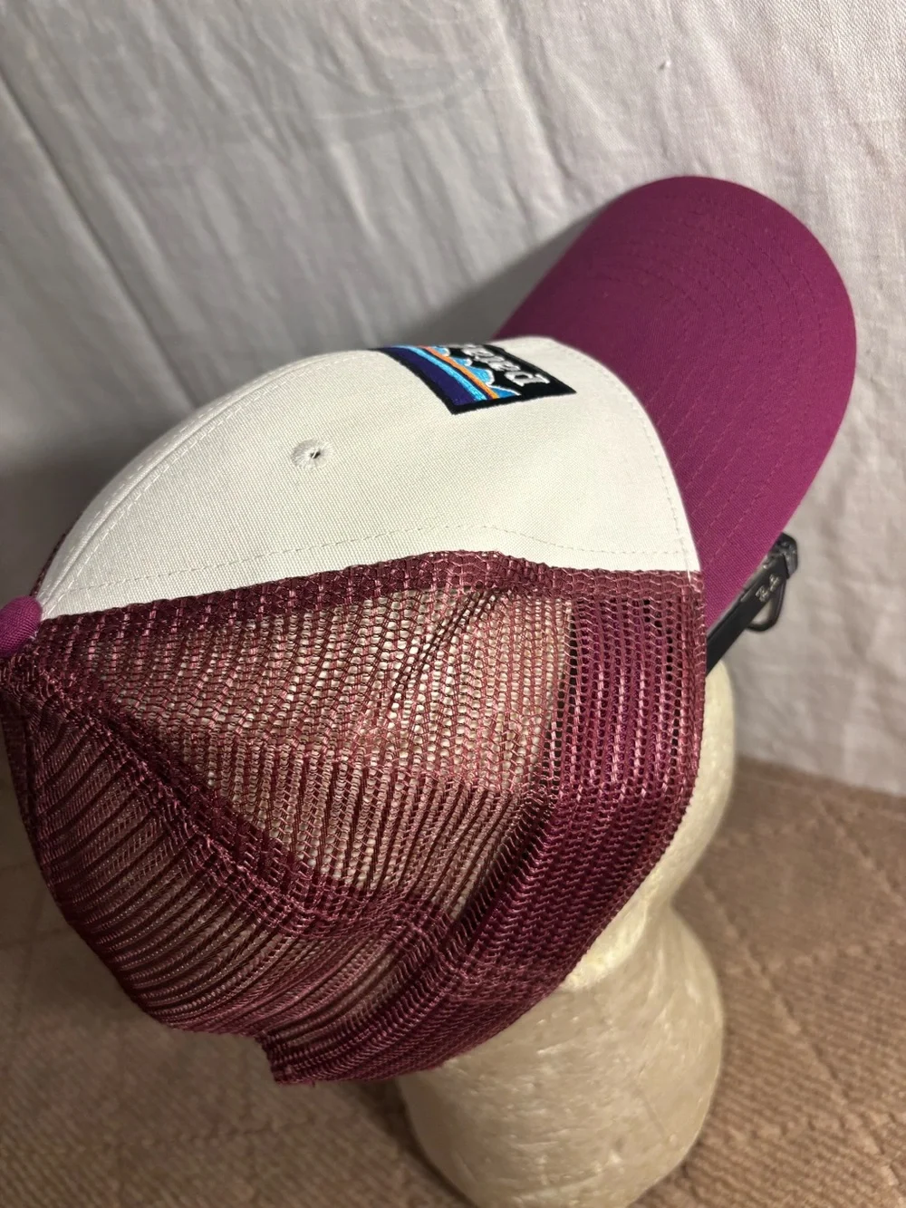 Patagonia trucker hat Maroon and white